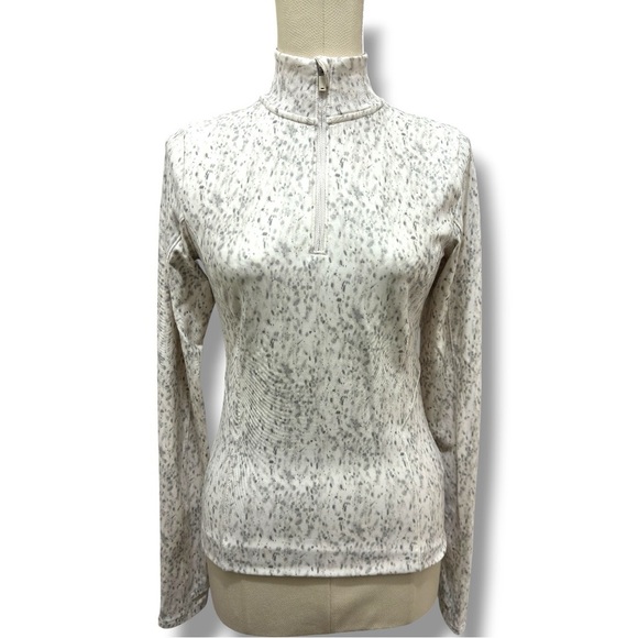 325 CALIA | NWOT Gray Snow Speckled Quarter-Zip Turtleneck Pullover (size XS) - Picture 2 of 16